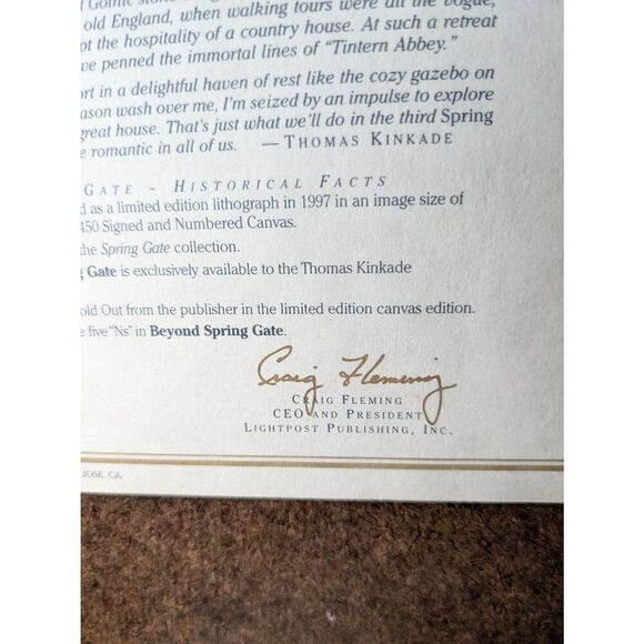 Thomas Kinkade "Beyond Spring Gate" sighned - Picture 12 of 16